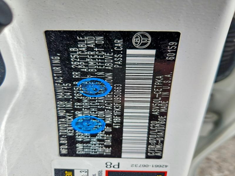 56367176 :رقم المزاد ، 4T1BF1FK3FU950663 vin ، 2015 Toyota Camry مزاد بيع