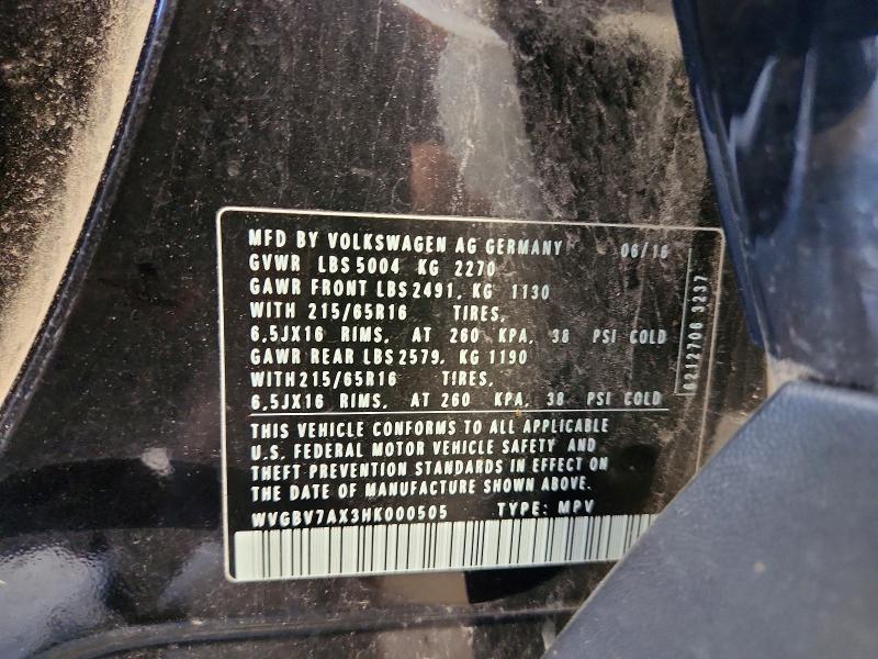 Aukcja sprzedaży 2017 Volkswagen Tiguan, vin: WVGBV7AX3HK000505, numer aukcji: 55472956