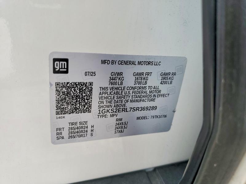 Aukcja sprzedaży 2025 Gmc Yukon, vin: 1GKS2ERL7SR369289, numer aukcji: 56462546