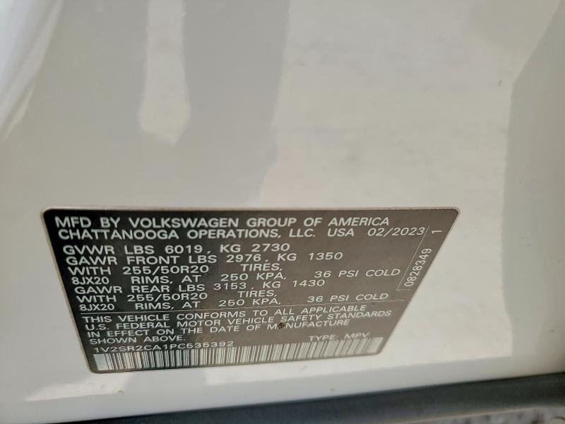 58957356 :رقم المزاد ، 1V2SR2CA1PC535392 vin ، 2023 Volkswagen Atlas Cross مزاد بيع