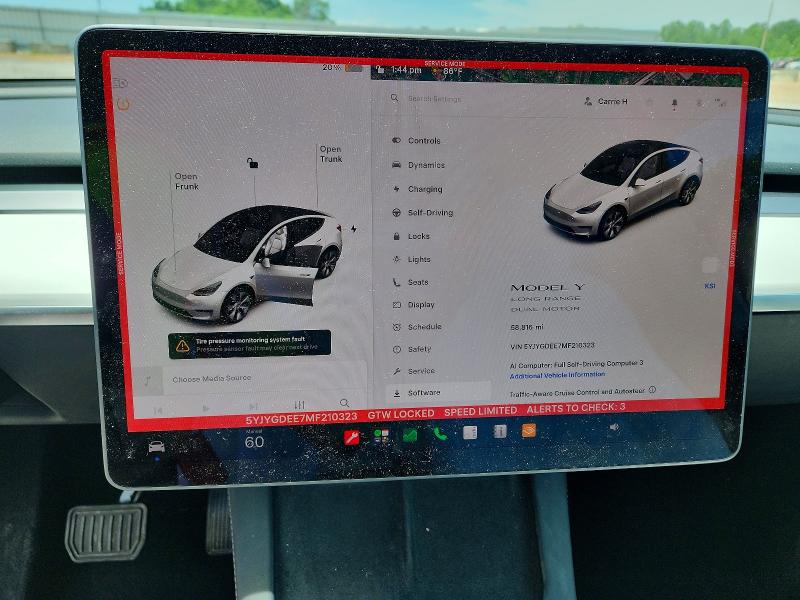 58229236 :رقم المزاد ، 5YJYGDEE7MF210323 vin ، 2020 Tesla Model  Y مزاد بيع
