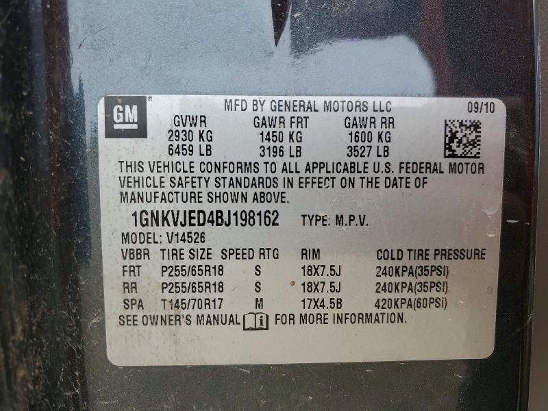58064266 :رقم المزاد ، 1GNKVJED4BJ198162 vin ، 2011 Chevrolet Traverse مزاد بيع