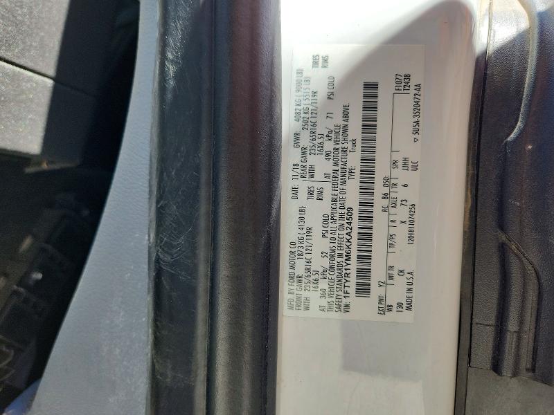 Aukcja sprzedaży 2019 Ford Transit, vin: 1FTYR1YM6KKA24509, numer aukcji: 53573526