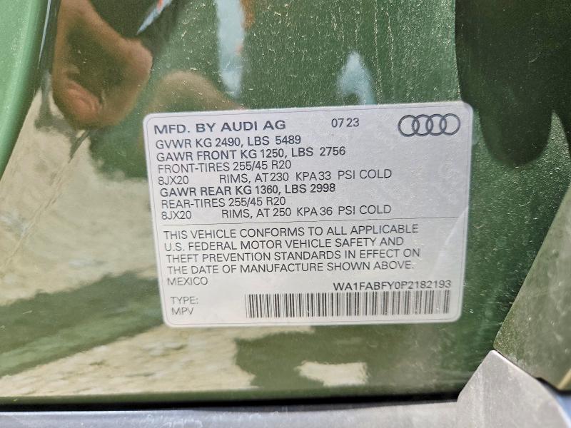 Продажа на аукционе авто 2023 Audi Q5, vin: WA1FABFY0P2182193, номер лота: 57062466