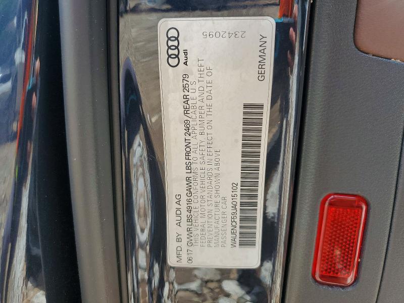 57942666 :رقم المزاد ، WAUENCF59JA015102 vin ، 2018 Audi A5 مزاد بيع