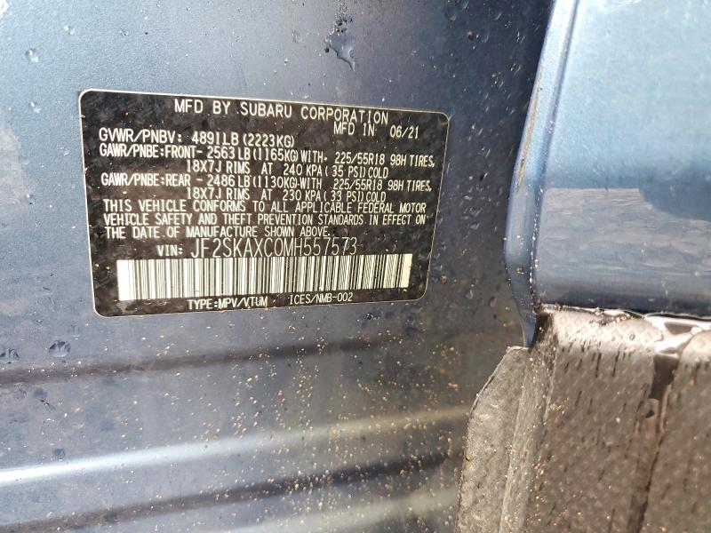 58375546 :رقم المزاد ، JF2SKAXC0MH557573 vin ، 2021 Subaru Forester مزاد بيع