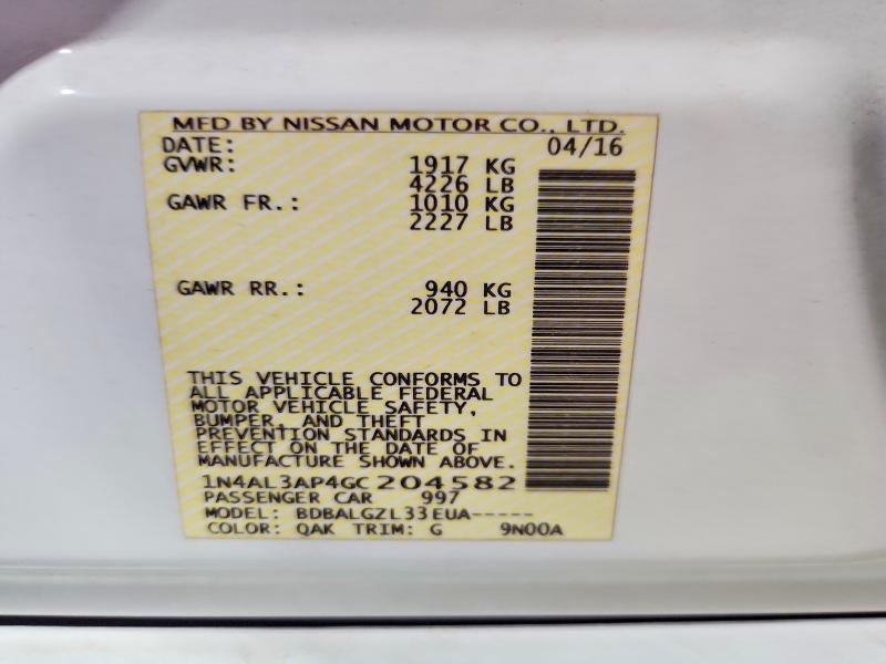 Aukcja sprzedaży 2016 Nissan Altima, vin: 1N4AL3AP4GC204582, numer aukcji: 55597446
