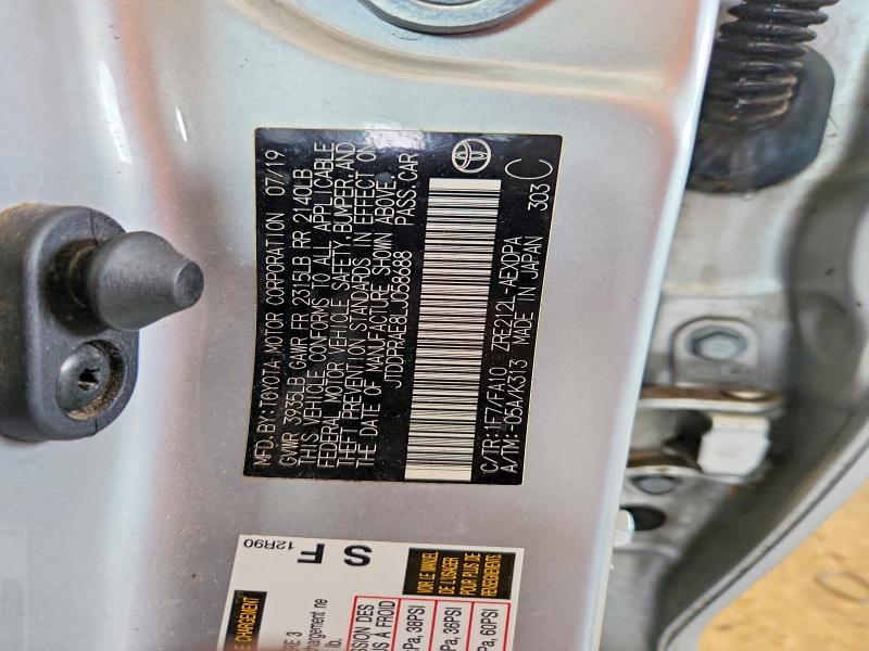 2020 Toyota Corolla მანქანა იყიდება აუქციონზე, vin: JTDDPRAE8LJ058688, აუქციონის ნომერი: 56396956