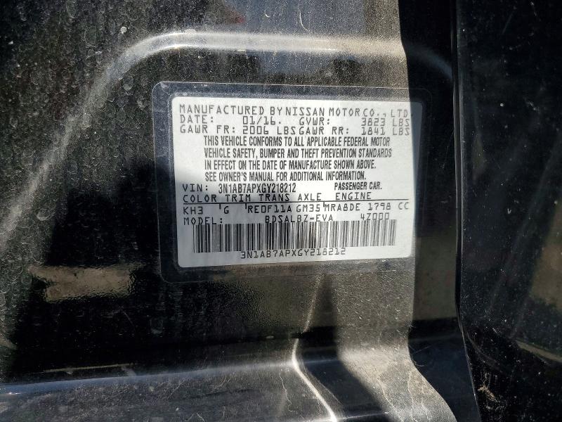 57972156 :رقم المزاد ، 3N1AB7APXGY218212 vin ، 2017 Niss Sentra مزاد بيع