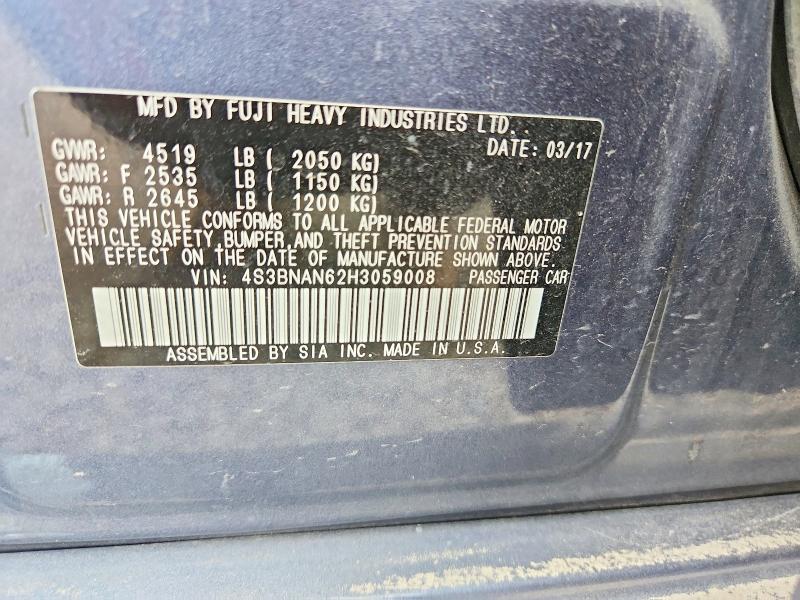 Aukcja sprzedaży 2017 Subaru Legacy, vin: 4S3BNAN62H3059008, numer aukcji: 58813836