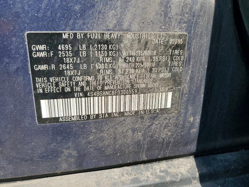 Aukcja sprzedaży 2015 Subaru Outback, vin: 4S4BSANC8F3300559, numer aukcji: 77250615