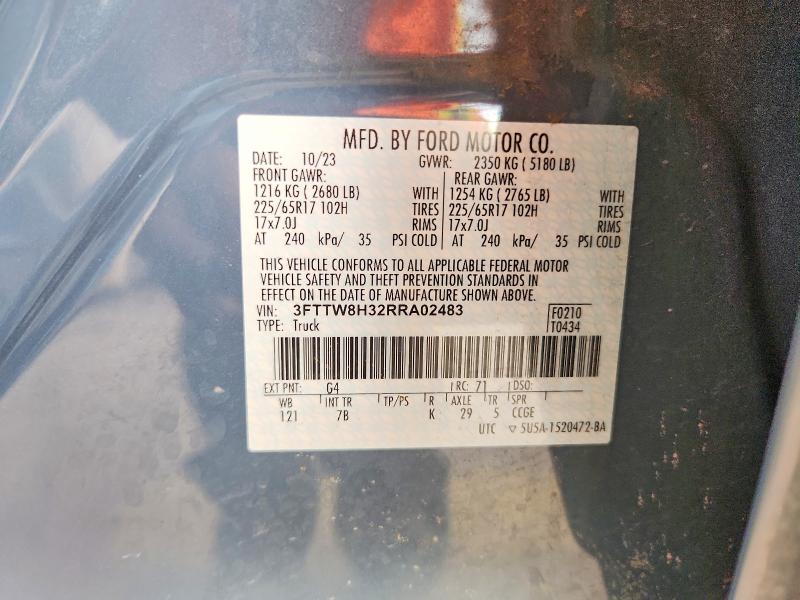 57082906 :رقم المزاد ، 3FTTW8H32RRA02483 vin ، 2024 Ford Maverick مزاد بيع