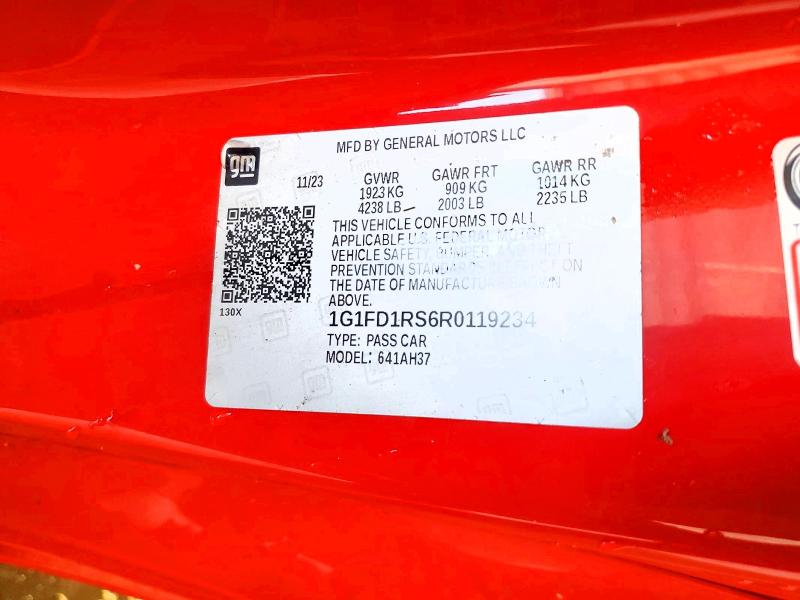 59078796 :رقم المزاد ، 1G1FD1RS6R0119234 vin ، 2024 Chevrolet Camaro مزاد بيع