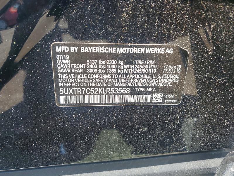 56813276 :رقم المزاد ، 5UXTR7C52KLR53568 vin ، 2019 Bmw X3 مزاد بيع