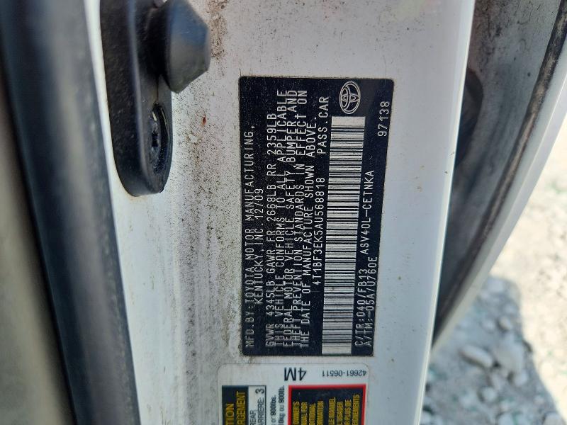58516726 :رقم المزاد ، 4T1BF3EK5AU568818 vin ، 2010 Toyota Camry مزاد بيع