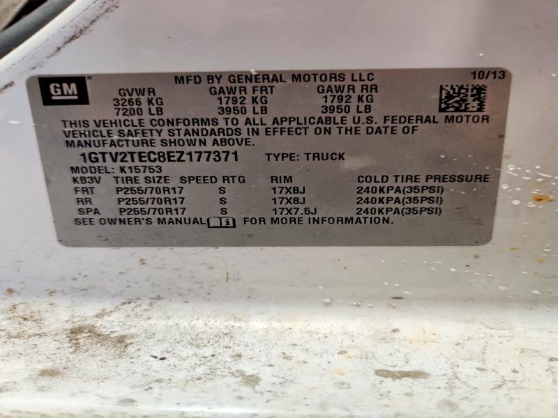 2014 Gmc Sierra მანქანა იყიდება აუქციონზე, vin: 1GTV2TEC8EZ177371, აუქციონის ნომერი: 56268106