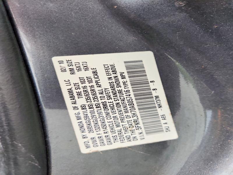 Aukcja sprzedaży 2010 Honda Odyssey, vin: 5FNRL3H70AB057416, numer aukcji: 55856136
