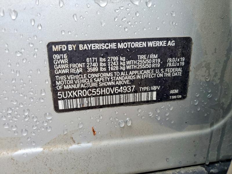Aukcja sprzedaży 2017 Bmw X5, vin: 5UXKR0C55H0V64937, numer aukcji: 56431036