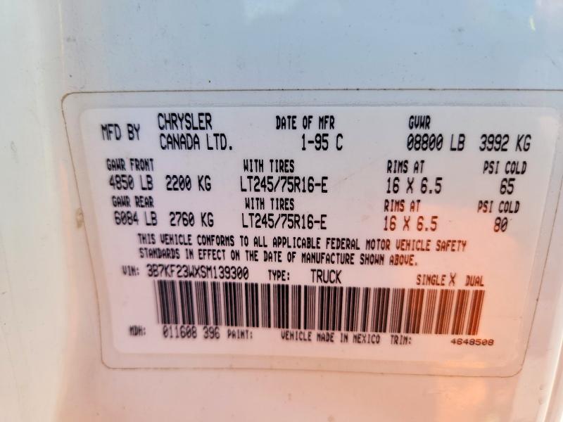 Aukcja sprzedaży 1995 Dodge Ram 2500, vin: 3B7KF23WXSM139300, numer aukcji: 58025176