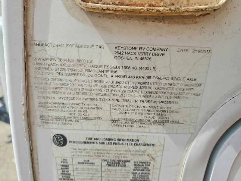 57554786 :رقم المزاد ، 4YDT23R20DT413891 vin ، 2013 Passport Passport مزاد بيع