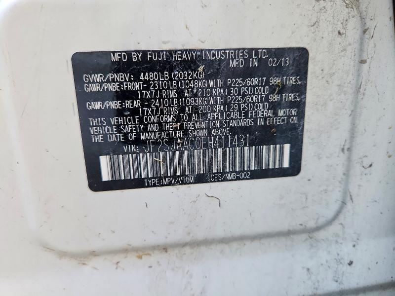 Продаж на аукціоні авто 2014 Subaru Forester, vin: JF2SJAAC0EH411431, номер лоту: 56073576