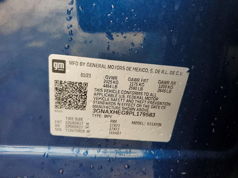 2023 Chevrolet Equinox მანქანა იყიდება აუქციონზე, vin: 3GNAXHEG9PL179583, აუქციონის ნომერი: 58921186