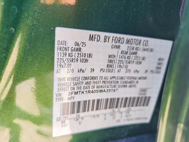 Продаж на аукціоні авто 2025 Ford Mustang Mach-e, vin: 3FMTK1R40SMA35197, номер лоту: 55681736