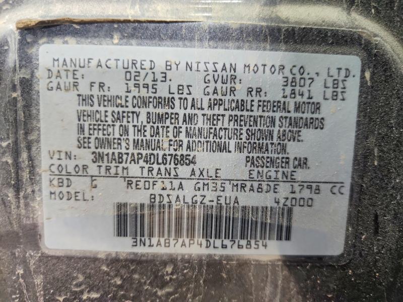 Продажа на аукционе авто 2013 Nissan Sentra, vin: 3N1AB7AP4DL676854, номер лота: 56933316