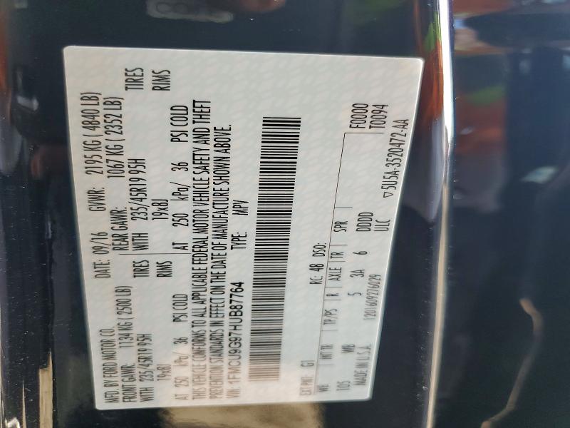 Продаж на аукціоні авто 2017 Ford Escape, vin: 1FMCU9G97HUB87764, номер лоту: 59099826