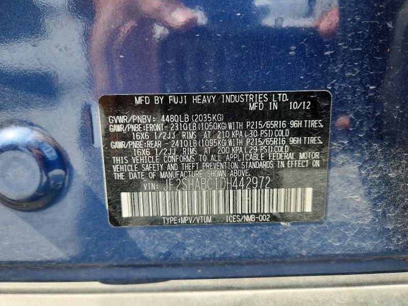 Aukcja sprzedaży 2013 Subaru Forester, vin: JF2SHABC1DH442972, numer aukcji: 55926006