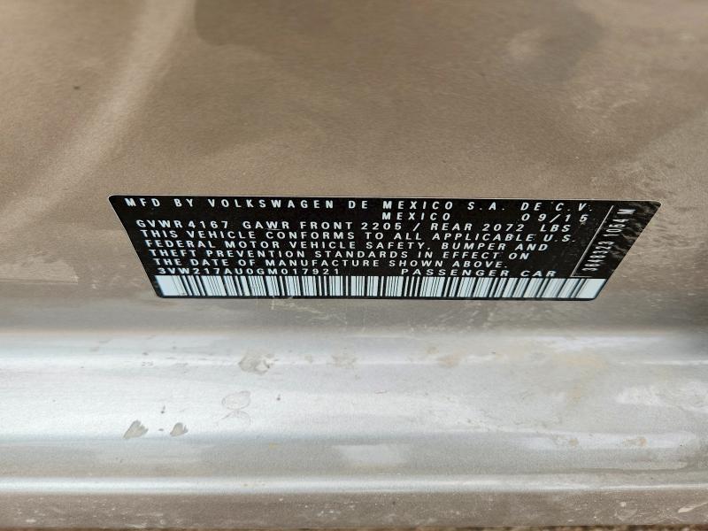 55504336 :رقم المزاد ، 3VW217AU0GM017921 vin ، 2016 Volkswagen Golf مزاد بيع