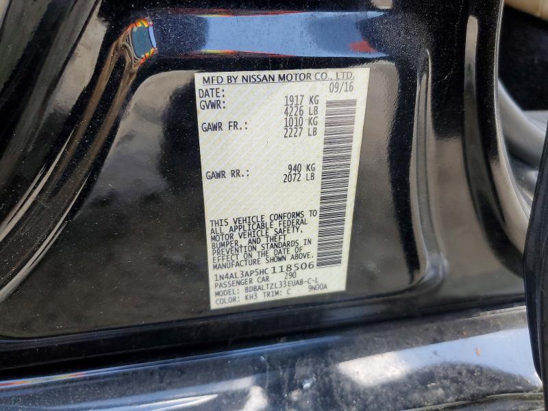 56235276 :رقم المزاد ، 1N4AL3AP5HC118506 vin ، 2017 Nissan Altima مزاد بيع