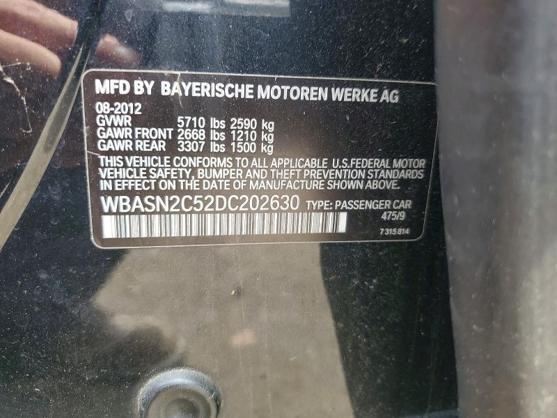 2013 Bmw 535 მანქანა იყიდება აუქციონზე, vin: WBASN2C52DC202630, აუქციონის ნომერი: 56830436