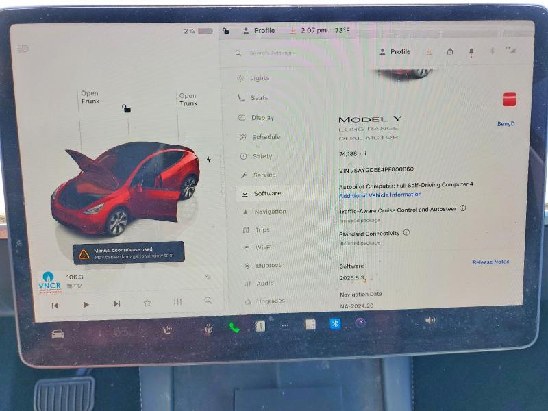 2023 Tesla Model Y მანქანა იყიდება აუქციონზე, vin: 7SAYGDEE4PF800860, აუქციონის ნომერი: 56697706