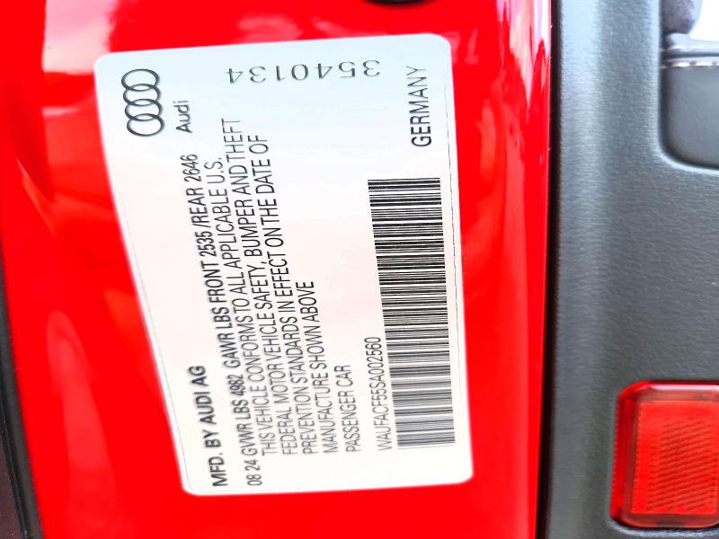 56440696 :رقم المزاد ، WAUFACF55SA002560 vin ، 2025 Audi A5 مزاد بيع
