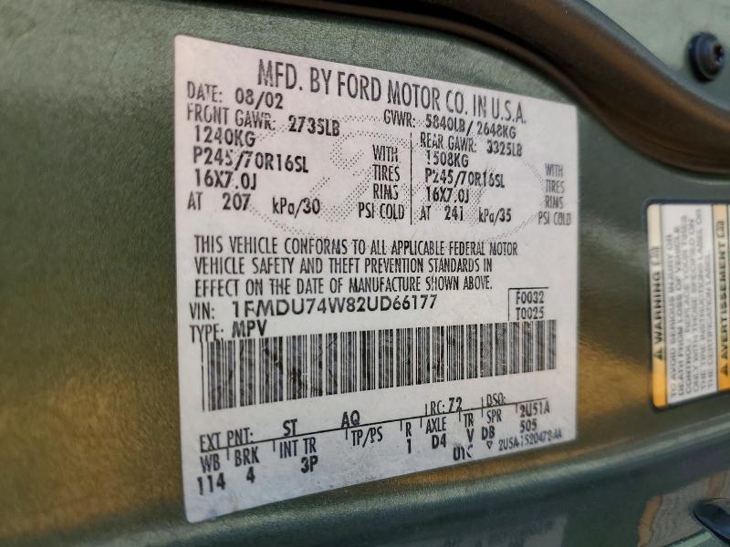 Aukcja sprzedaży 2002 Ford Explorer, vin: 1FMDU74W82UD66177, numer aukcji: 57435846