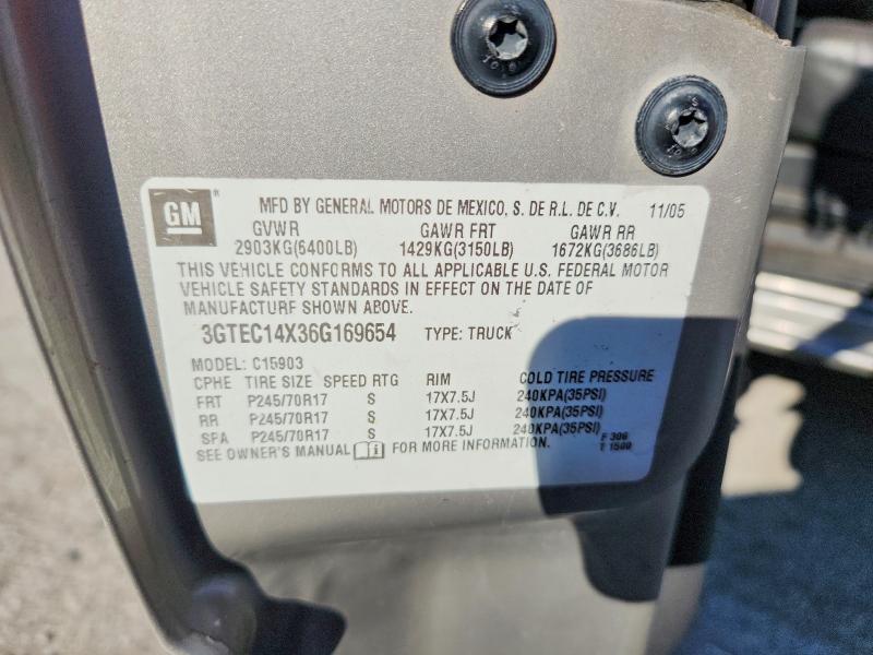 2006 Gmc New Sierra მანქანა იყიდება აუქციონზე, vin: 3GTEC14X36G169654, აუქციონის ნომერი: 58458686