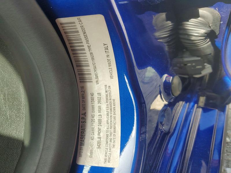 55646636 :رقم المزاد ، ZAM57RSA7G1185238 vin ، 2016 Maserati Ghibli مزاد بيع