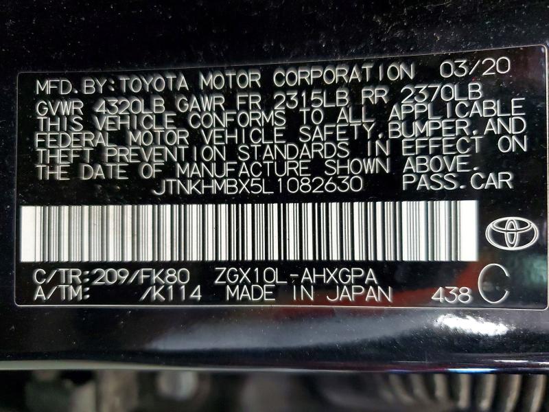 Продаж на аукціоні авто 2020 Toyota C-hr, vin: JTNKHMBX5L1082630, номер лоту: 57782396