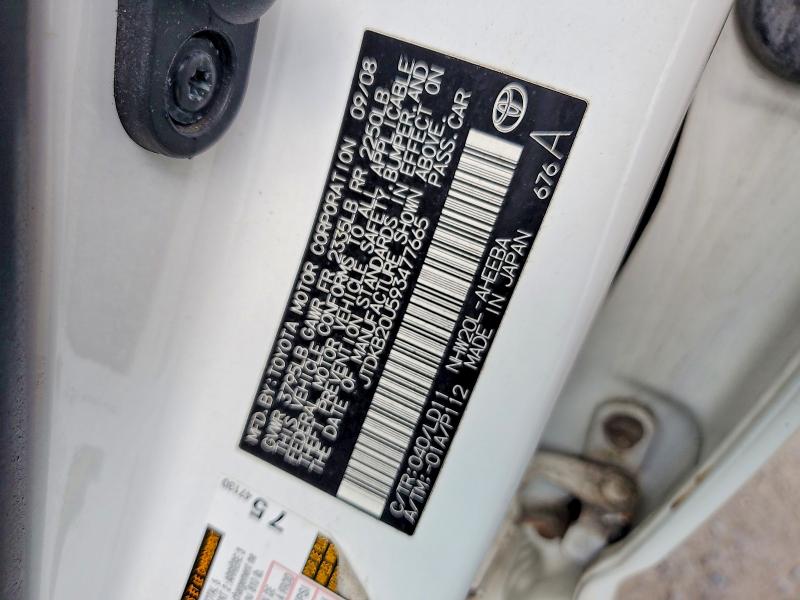 Aukcja sprzedaży 2009 Toyota Prius, vin: JTDKB20U593477665, numer aukcji: 55842696