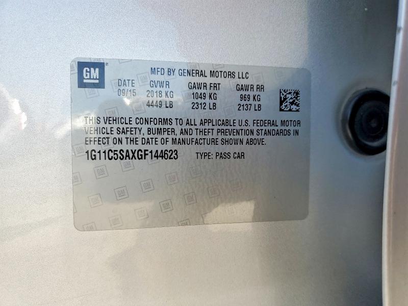 Продаж на аукціоні авто 2016 Chevrolet Malibu Limited, vin: 1G11C5SAXGF144623, номер лоту: 58793136