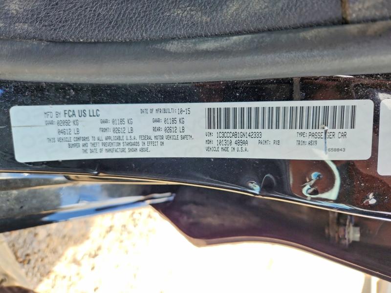 2016 Chrysler 200 მანქანა იყიდება აუქციონზე, vin: 1C3CCCAB1GN142333, აუქციონის ნომერი: 57013856