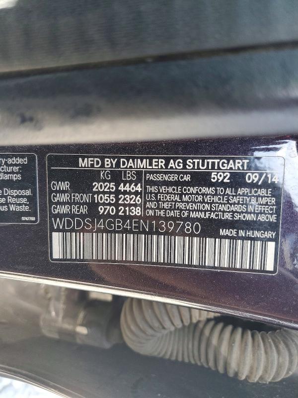 Продаж на аукціоні авто 2014 Mercedes-benz Cla, vin: WDDSJ4GB4EN139780, номер лоту: 57493346