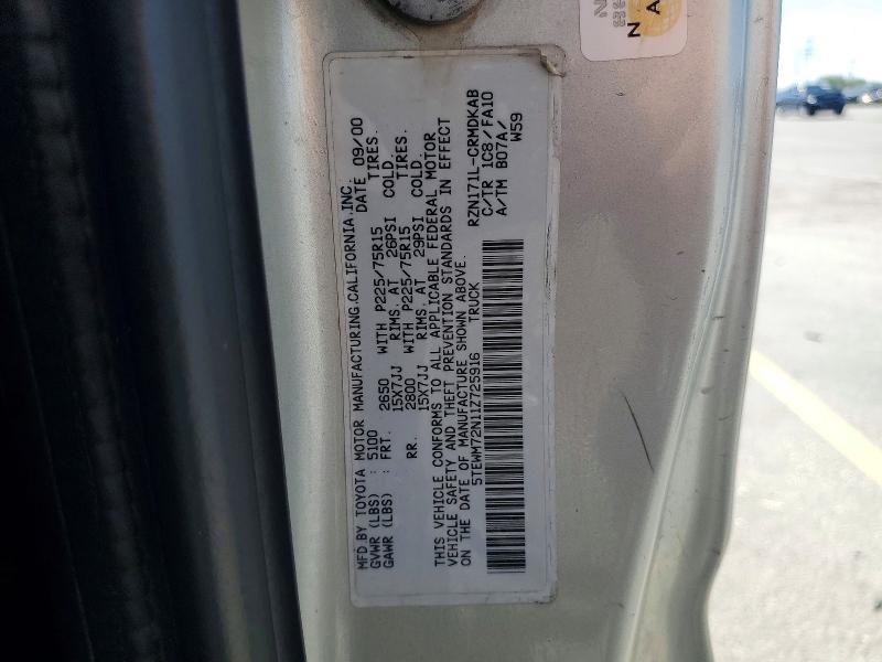 Aukcja sprzedaży 2001 Toyota Tacoma, vin: 5TEWM72N11Z725916, numer aukcji: 58461706