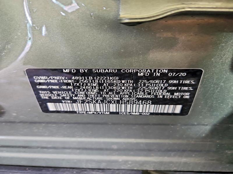 57649296 :رقم المزاد ، JF2SKAJCXLH589468 vin ، 2020 Subaru Forester مزاد بيع