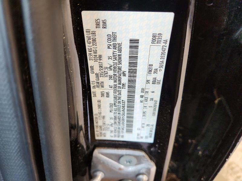56647766 :رقم المزاد ، 1FMCU0G91GUA08337 vin ، 2016 Ford Escape مزاد بيع