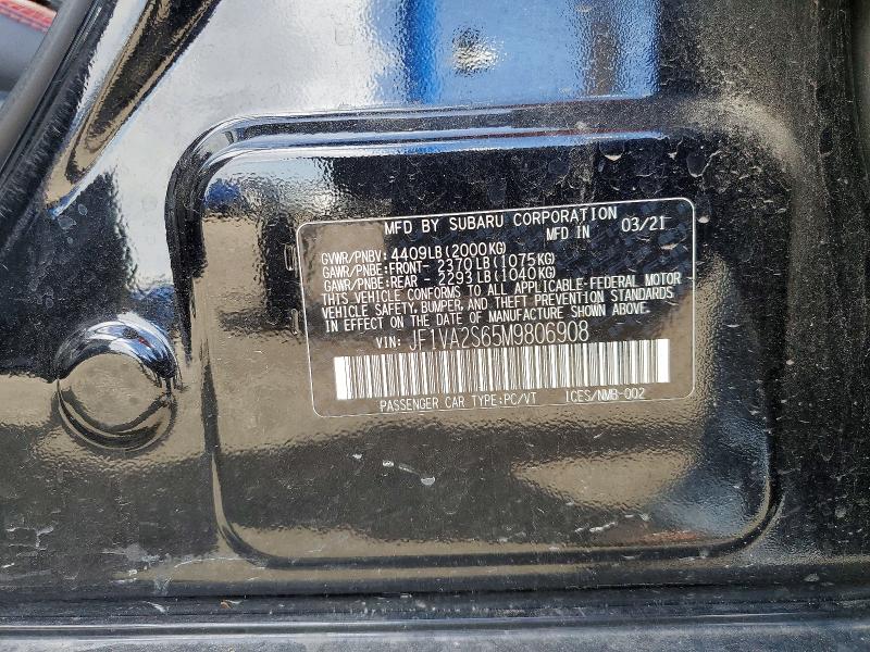55872166 :رقم المزاد ، JF1VA2S65M9806908 vin ، 2021 Subaru Wrx مزاد بيع