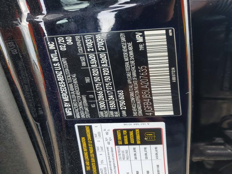 Продажа на аукционе авто 2020 Mercedes-benz Gle, vin: 4JGFB4JB5LA207635, номер лота: 57469106