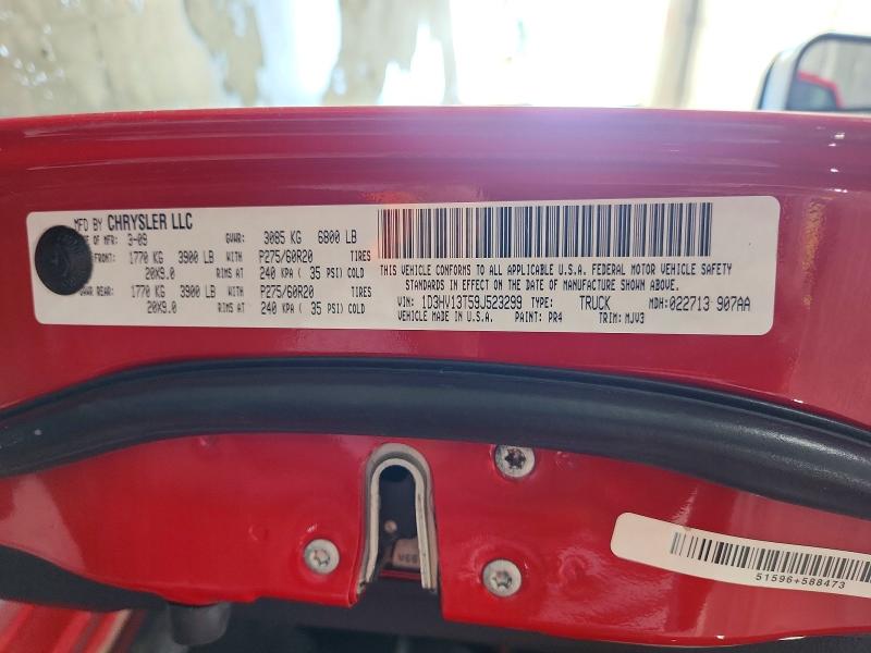 56801836 :رقم المزاد ، 1D3HV13T59J523299 vin ، 2009 Dodge Ram 1500 مزاد بيع