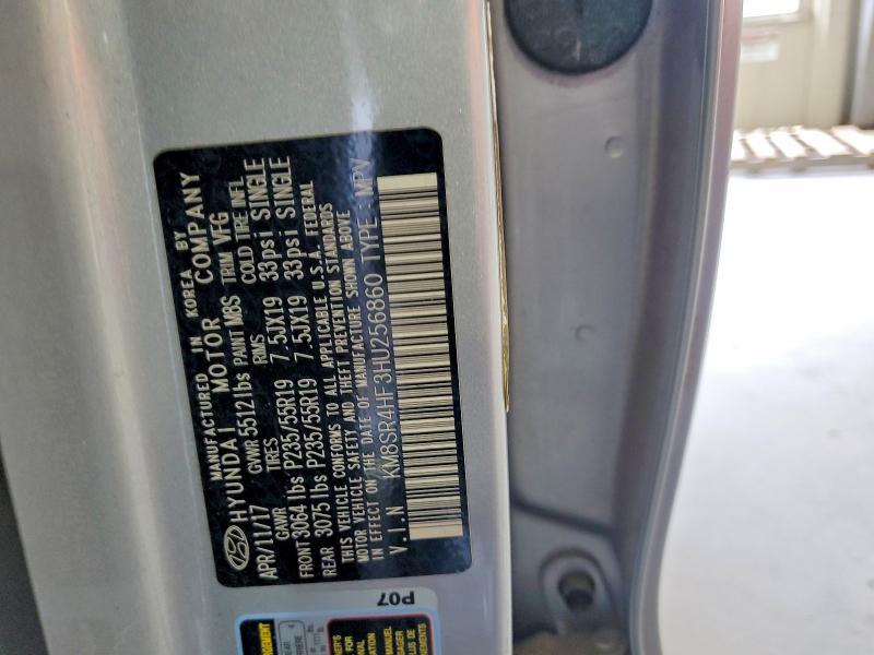 55580526 :رقم المزاد ، KM8SR4HF3HU256860 vin ، 2017 Hyundai Santa Fe مزاد بيع